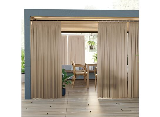 Zasłona gotowa Sereno na przelotkach 140 x 220 cm jasnobrązowy