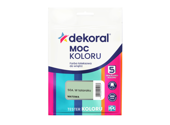 Farba lateksowa do wnętrz MOC KOLORU TESTER W tataraku 0,04 l Dekoral