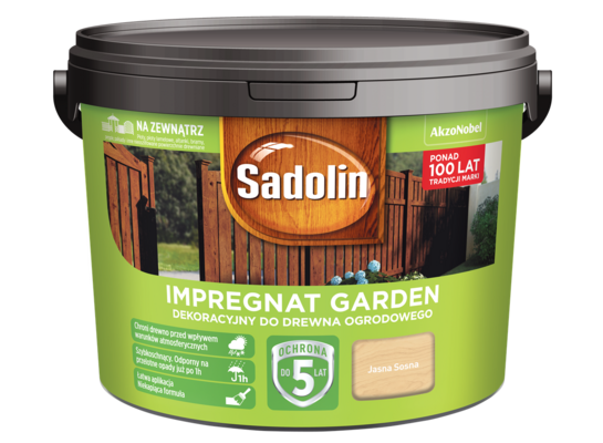 Impregnat dekoracyjny do drewna ogrodowego Garden Jasna Sosna 9 l Sadolin