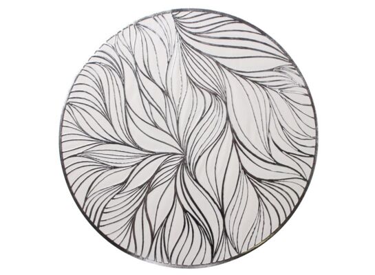 Podkładka Nami okrągła 38 cm biało-srebrny