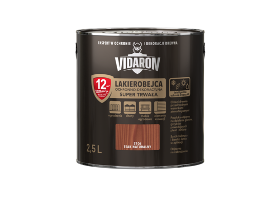 Lakierobejca Super Trwała teak naturalny ST06 2,5 l VIDARON