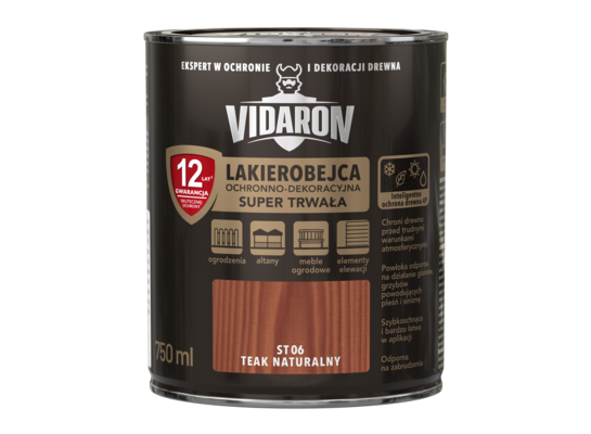Lakierobejca Super Trwała teak naturalny ST06 0,75 l VIDARON