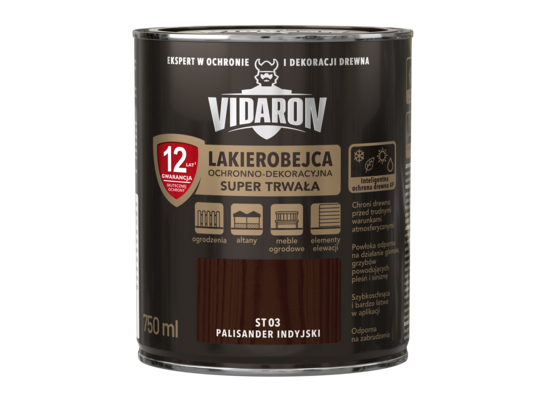 Lakierobejca Super Trwała palisander indyjski ST03 0,75 l VIDARON