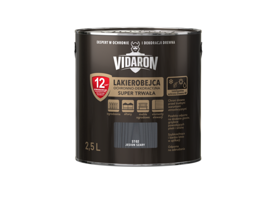 Lakierobejca Super Trwała jesion szary ST02 2,5 l VIDARON