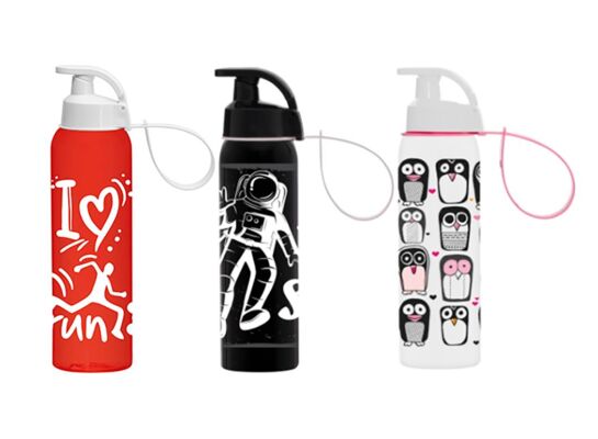 Butelka plastikowa Sport 0,5 l uchwytem mix kolorów