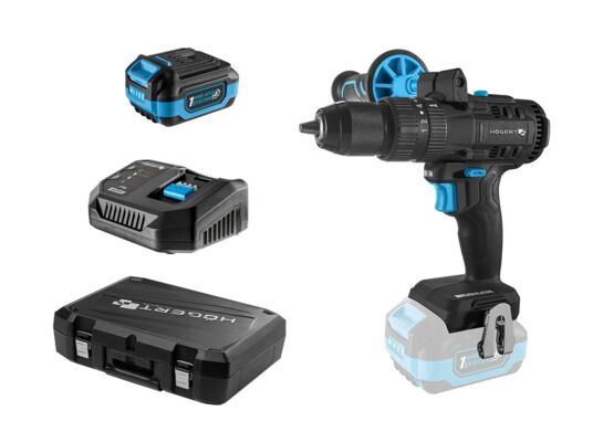 Bezszczotkowa wiertarko-wkrętarka udarowa akumulatorowa 80 Nm 18 V HOGERT