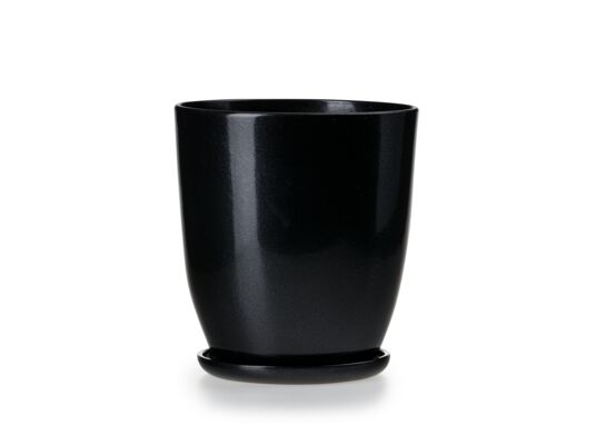 Doniczka Klasik wysoki 3 20 x 22 cm czarny połysk