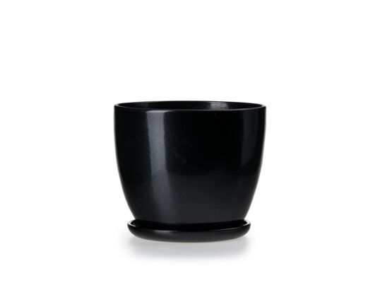 Doniczka klasik 4 czarny połysk 21 x 17 cm