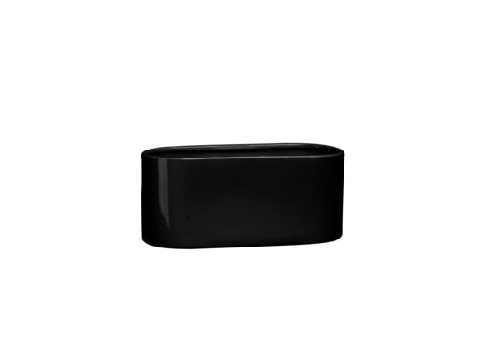 Osłonka ceramiczna ogródek storczyk 32 x 16,5 cm czarny połysk symbol 649