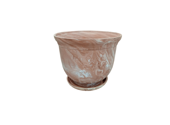 Doniczka ceramiczna mrozoodporna Grecka 16 x 19,5 cm terakota z bielą