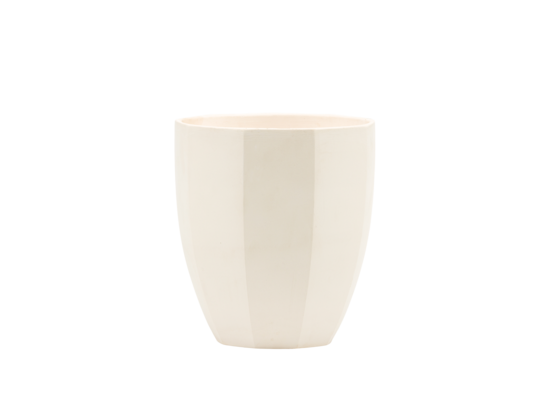 Doniczka ceramiczna z podstawką dwunastokąt 15 x 16 cm biały połysk symbol 1050