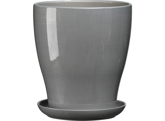 Doniczka ceramiczna z podstawką laura 21 x 21 cm krem połysk symbol 1042