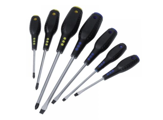 Zestaw wkrętaków CrV, uchwyty guma - 7 sztuk