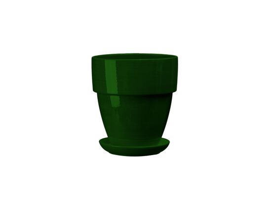 Doniczka ceramiczna z podstawką tina 14 x 13 cm zielony połysk symbol 016