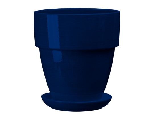 Doniczka ceramiczna z podstawką tina 14 x 13 cm granatowy połysk symbol 016