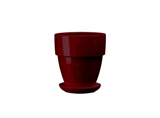 Doniczka ceramiczna z podstawką tina 14 x 13 cm bordowy połysk symbol 016