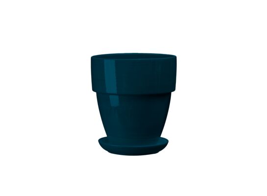 Doniczka ceramiczna z podstawką tina 20 x 18,5 cm antracyt połysk symbol 018