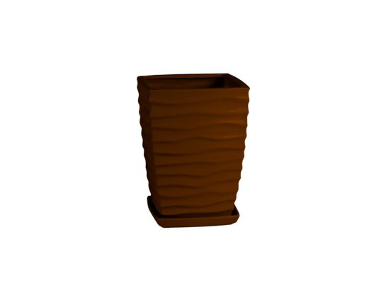 Doniczka ceramiczna z podstawką kwadrat duna 40 x 29 cm brąz połysk symbol 042