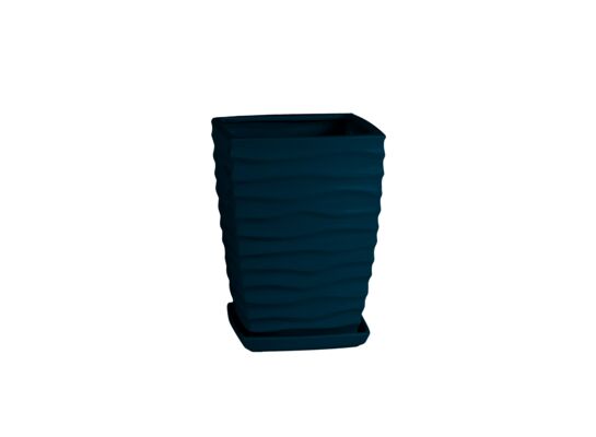 Doniczka ceramiczna z podstawką kwadrat duna 26 x 18 cm antracyt połysk symbol 40