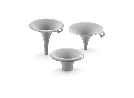 Zestaw 3 lejków szary