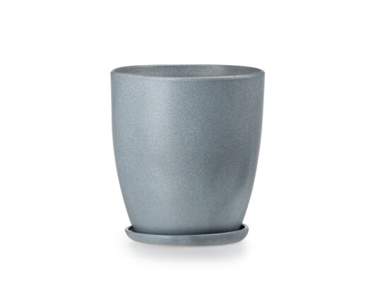 Doniczka klasik wysoki 4 biało-szary półmat 24,5 x 26,5 cm