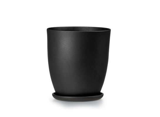 Doniczka klasik wysoki 4 czarny struktura 24,5 x 26,5 cm