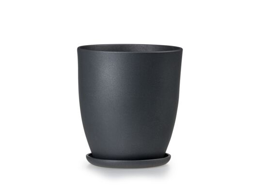 Doniczka klasik wysoki 4 grafit struktura 24,5 x 26,5 cm