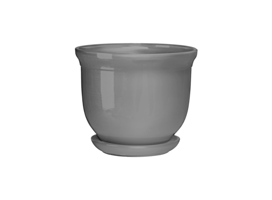 Doniczka ceramiczna z podstawką grecka 20 x 25 cm szary połysk symbol 641