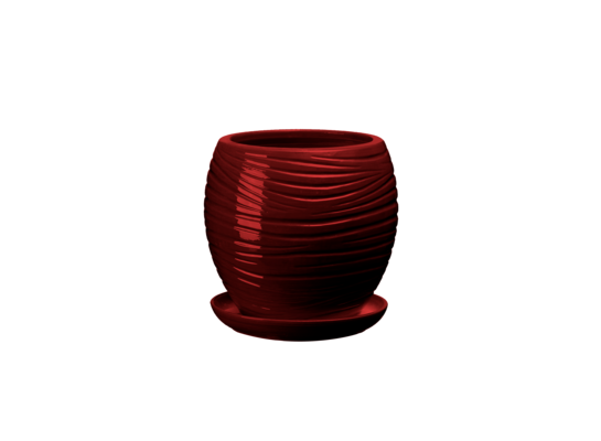 Doniczka ceramiczna z podstawką naomi 44 x 40 cm bordowy połysk symbol 1014
