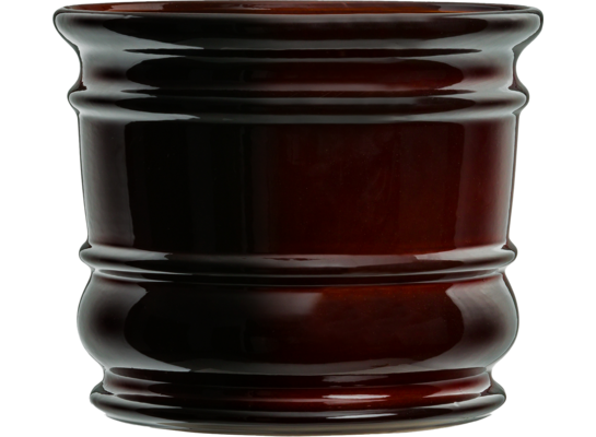 Doniczka ceramiczna z podstawką beczka bordowy 24 x 27,5 cm