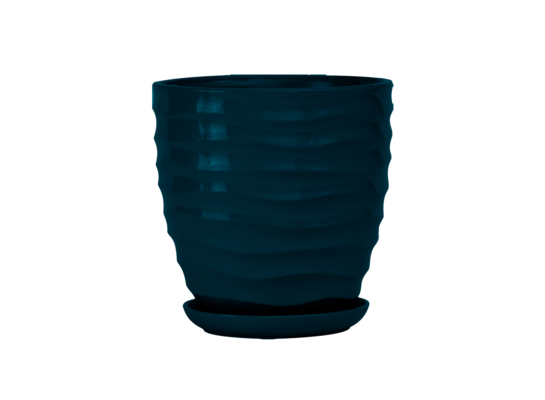 Doniczka ceramiczna z podstawką duna 15 x 14 cm antracyt połysk symbol 3010