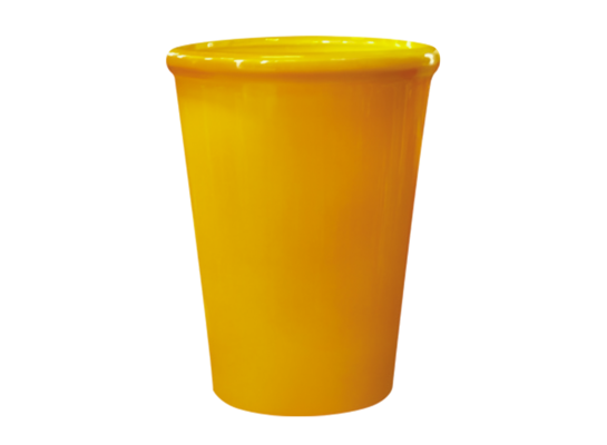 Doniczka ceramiczna z podstawką palma (palmowa) musztarda 24 cm