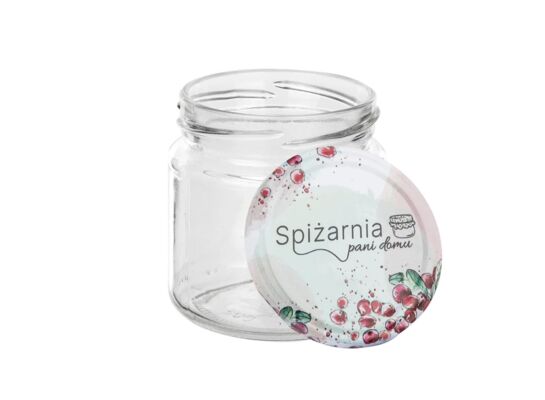 Komplet 6 słoików 330 ml Spiżarnia pani domu z zakrętką 8,2 cm 6 zaczepów