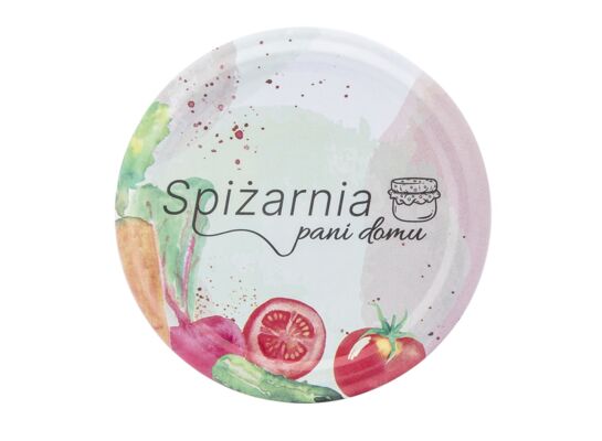 Komplet 10 zakrętek Spizarnia pani domu z warzywami 8,2 cm 6 zaczepów