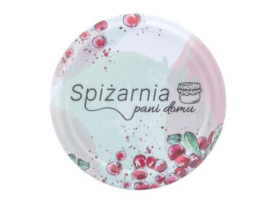 Komplet 10 zakrętek Spizarnia pani domu z napisem 8,2 cm 6 zaczepów