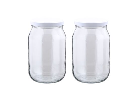 Komplet 2 słoików z zakrętkami 24,5 cm 1,7 l