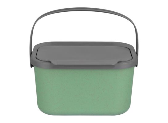 MINI BINI - podręczny pojemnik na bio odpady - kolor zielony pojemnik szara pkrywa 35% bio- 4.5L