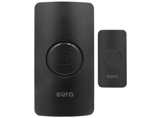 Dzwonek bezprzewodowy "eura" WDP-44A3 "funky" czarny możliwość rozbudowy 3 V 38 melodii zasięg do 100 m