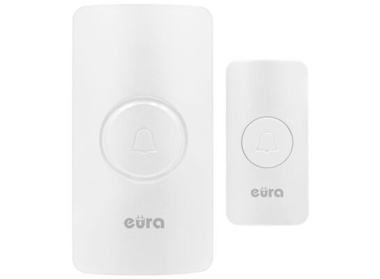 Dzwonek bezprzewodowy "eura" WDP-44A3 "funky" biały możliwość rozbudowy 3 V 38 melodii zasięg do 100 m