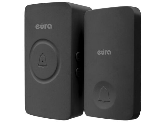 Dzwonek bezprzewodowy "eura" WDP-50A3 kinetyczny czarny możliwość rozbudowy 230 V 38 melodii zasięg do 75 m