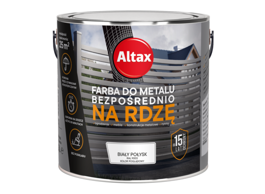 Farba do metalu 2,5 l biały połysk Altax