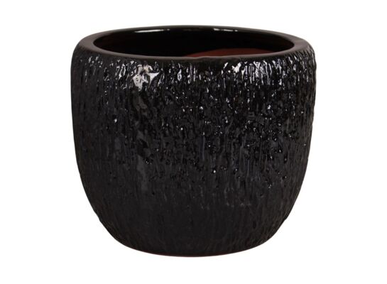 Donica szkliwiona mrozoodporna 26,7 cm czarny