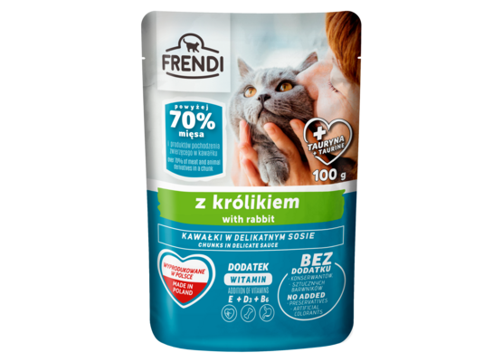 Karma dla kota kawałki w sosie z królikiem 100 g Frendi