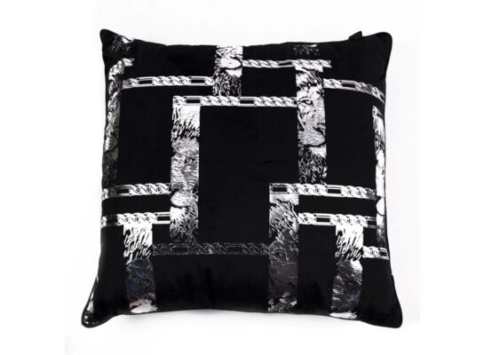 Poszewka King of Chic 45 x 45 cm czarno-srebrny