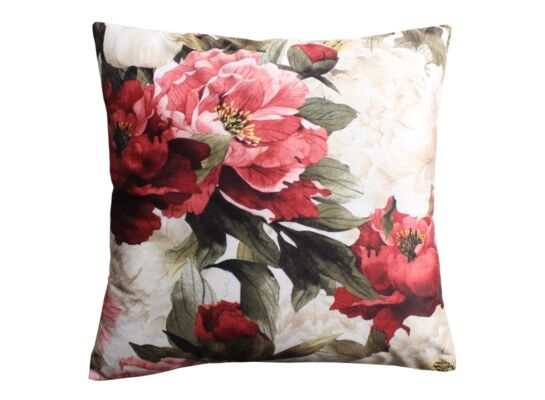 Poszewka Pivoine 45 x 45 cm w kwiaty czerwony
