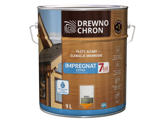 Impregnat EXTRA powłokotwórczy bialy 9 l Drewnochron