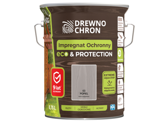 Impregnat ochronny ECO&PROTECTION popiel 4,5 l Drewnochron