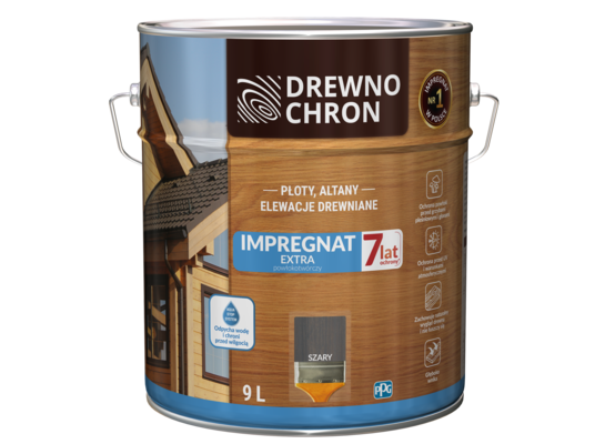 Impregnat EXTRA powłokotwórczy szary 9 l Drewnochron