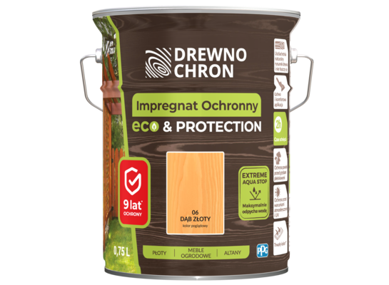 Impregnat ochronny ECO&PROTECTION dąb złoty 4,5 l Drewnochron