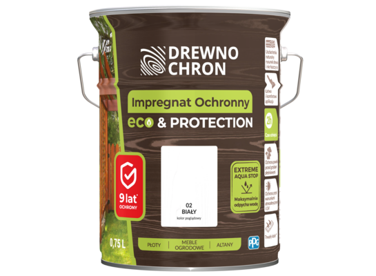 Impregnat ochronny ECO&PROTECTION biały 4,5 l Drewnochron